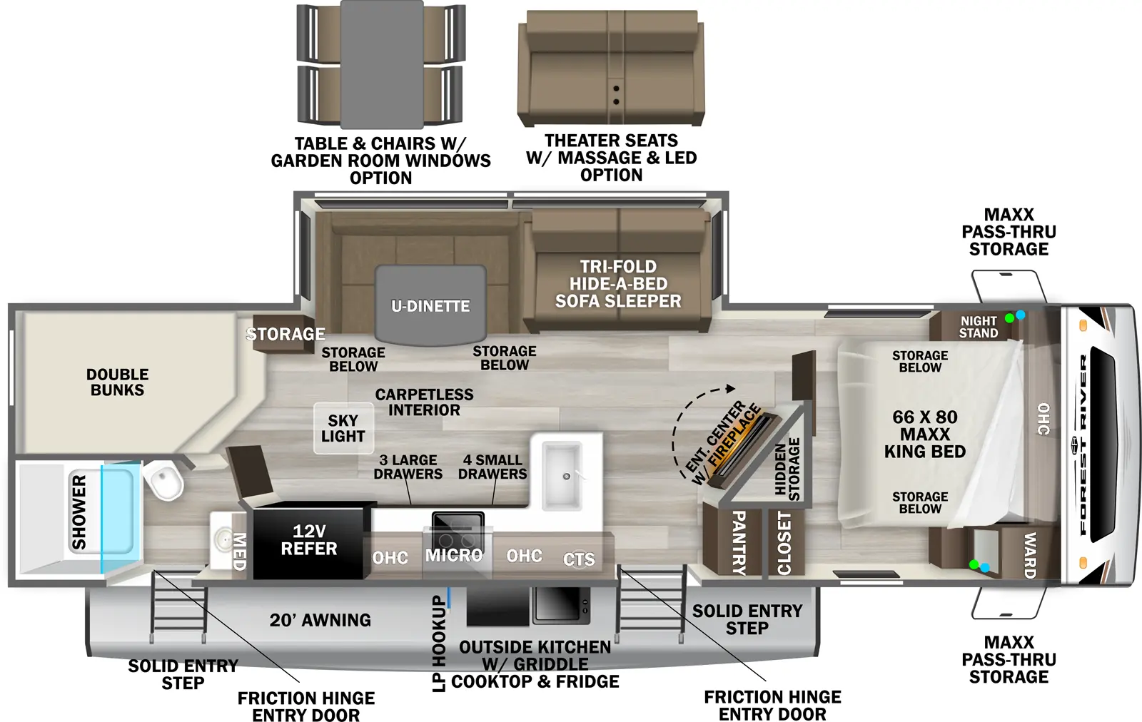 Wildcat Travel Trailers 264BHX Floorplan